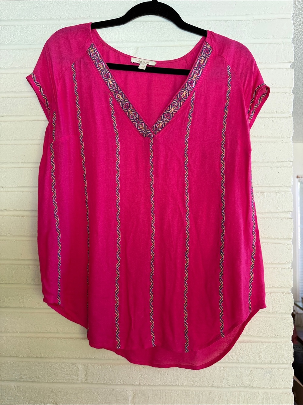 Ella Moss Hot Pink V-Neck Tunic